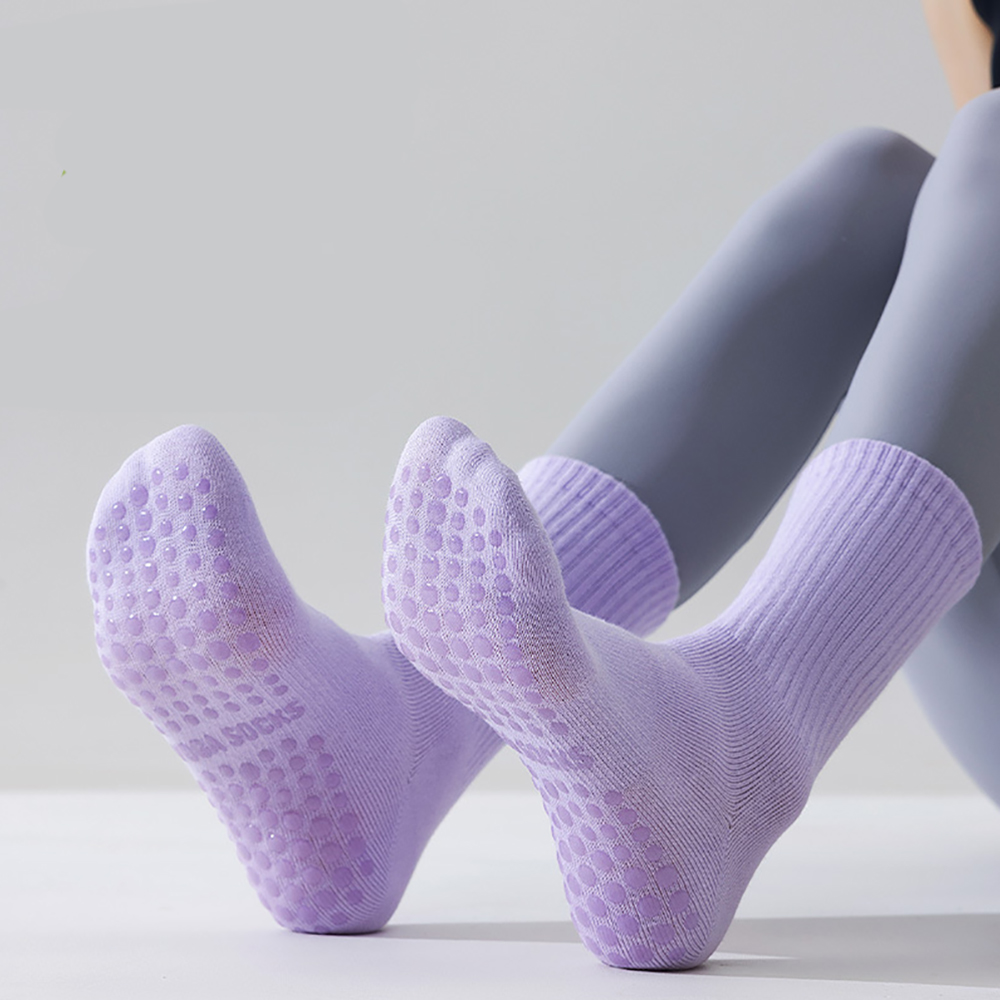 Women'S Fashion Socks - ถุงเท้าโยคะสำหรับผู้หญิงคุณภาพสูง ถุงเท้ากีฬาสีสันสดใส ระบายอากาศได้ดี กันลื่น เหมาะสำหรับพิลาทิสและออกกำลังกายในร่ม ถุงเท้าผ้าฝ้าย