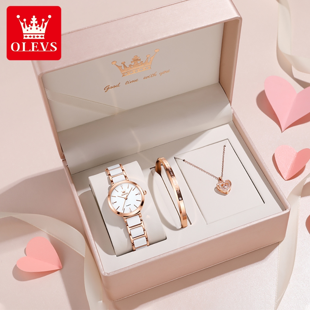 Women'S Fashion Quartz Watch - นาฬิกาข้อมือผู้หญิง OLEVS รุ่น 5877 หรูหรา สง่างาม