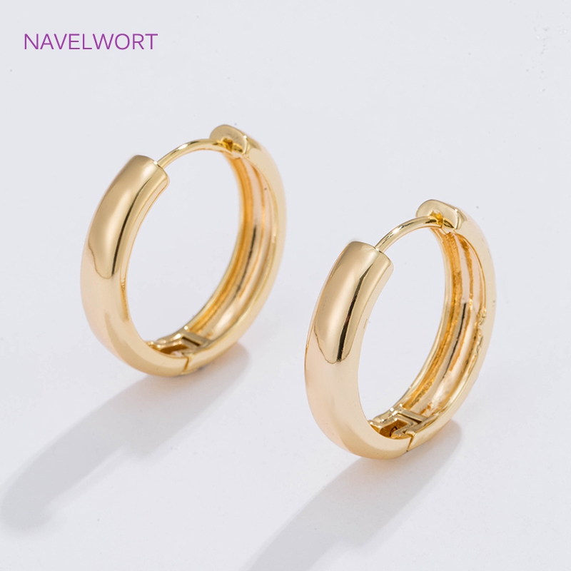 Women Fashion Jewellery - 6 ขนาดต่างหูห่วงวงกลมชุบทองของขวัญหญิง, ต่างหูทรงกลมคุณภาพสูงสำหรับผู้หญิงเครื่องประดับแฟชั่น