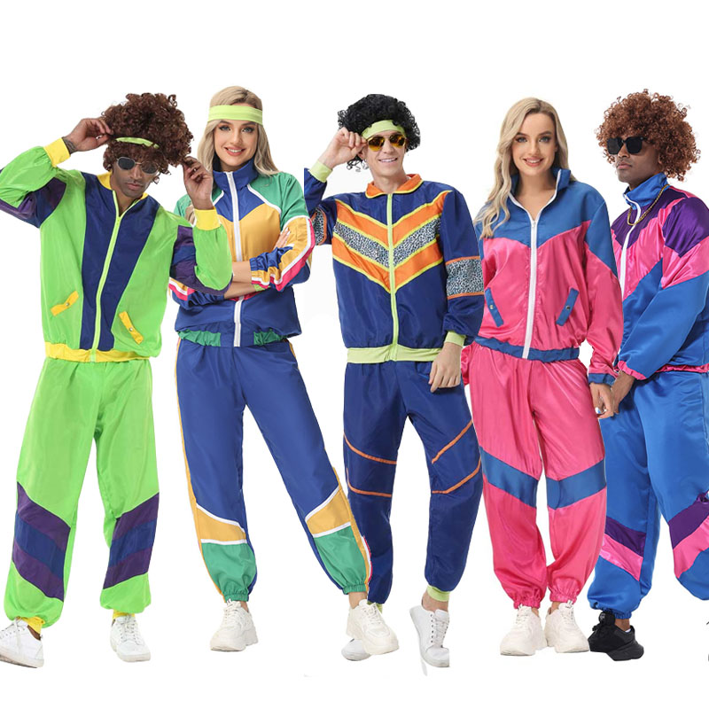 Women'S Fashion From The 80S - ชุดชุดคอสเพลย์ผู้หญิงแนวฮิปปี้ดิสโก้สำหรับผู้ใหญ่ผู้หญิงผู้ชาย80S 90s ชุดแนวเรโทรสำหรับใส่เล่น Baju karnaval งานปาร์ตี้