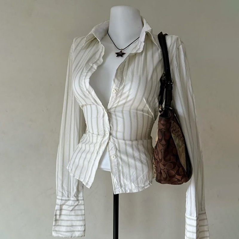 Women'S Y2K Fashion Aesthetic - ใหม่Streakพิมพ์สบายๆY2kเสื้อผู้หญิงสุนทรียศาสตร์แฟชั่นแขนยาวเสื้อยืดฤดูร้อนVINTAGE Streetwearเสื้อบาง 2025
