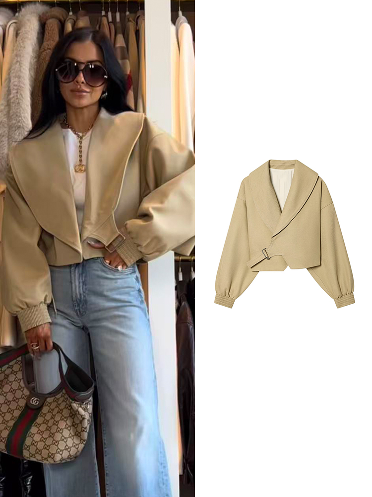 Women'S Fashion Bomber Jacket - TFMLN เสื้อแจ็คเก็ตบอมเบอร์ปกหรูหราสำหรับผู้หญิงฤดูใบไม้ผลิฤดูใบไม้ร่วงแขนยาวเสื้อโค้ทสตรีไฮสตรีทลำลองเก๋ไก๋เสื้อคลุมตัวนอก