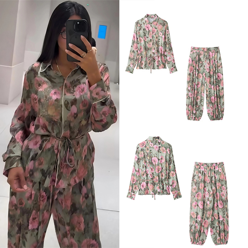 Women'S Fashion Trends Spring 2026 - ชุดเข็มขัดลายดอกไม้สำหรับผู้หญิง Guobioziy รุ่นใหม่ ฤดูใบไม้ผลิ-ฤดูใบไม้ร่วง 2026 สไตล์แฟชั่นลำลองแบบฝรั่งเศสสำหรับการพักผ่อนและสตรีทแฟชั่น