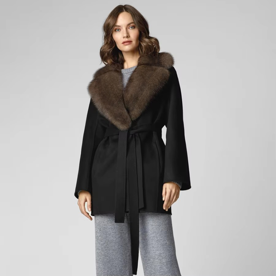 Women'S Fashion Bomber Jacket - เสื้อโค้ทขนสุนัขจิ้งจอกแท้พร้อมปกพับ เสื้อแจ็คเก็ตบอมเบอร์ขนสุนัขจิ้งจอกแบบสั้นสำหรับผู้ชายพร้อมซิป แฟชั่นเสื้อแจ็คเก็ตขนสัตว์แท้แบบสั้น
