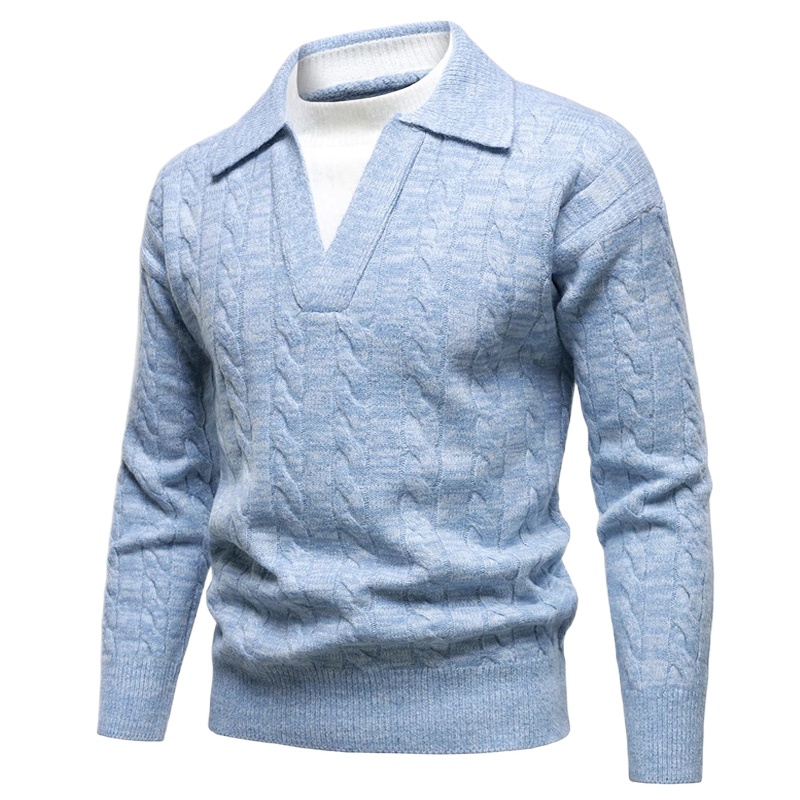 เสื้อสเวตเตอร์คอวีสไตล์อังกฤษส - Ribbed Knit Sweater บทวิจารณ์และราคา