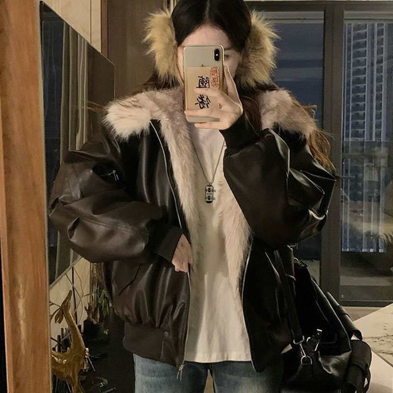 เสื้อแจ็คเก็ตมีฮู้ดบุขนแกะหนาน - Women'S Fashion Bomber Jacket บทวิจารณ์และราคา