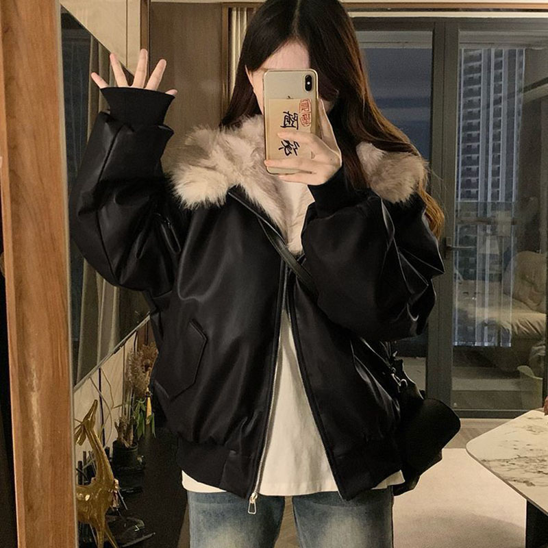 เสื้อแจ็คเก็ตมีฮู้ดบุขนแกะหนาน - Women'S Fashion Bomber Jacket บทวิจารณ์และราคา