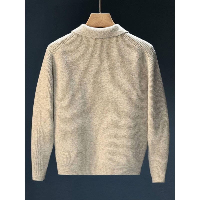 เสื้อสเวตเตอร์ผู้ชายคอปกแบบโปโ - Ribbed Knit Sweater บทวิจารณ์และราคา