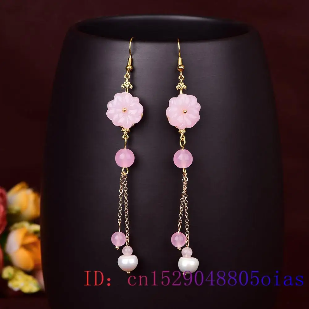 ต่างหูหยกสีชมพู ประดับด้วยพลอย - Women Fashion Jewellery บทวิจารณ์และราคา