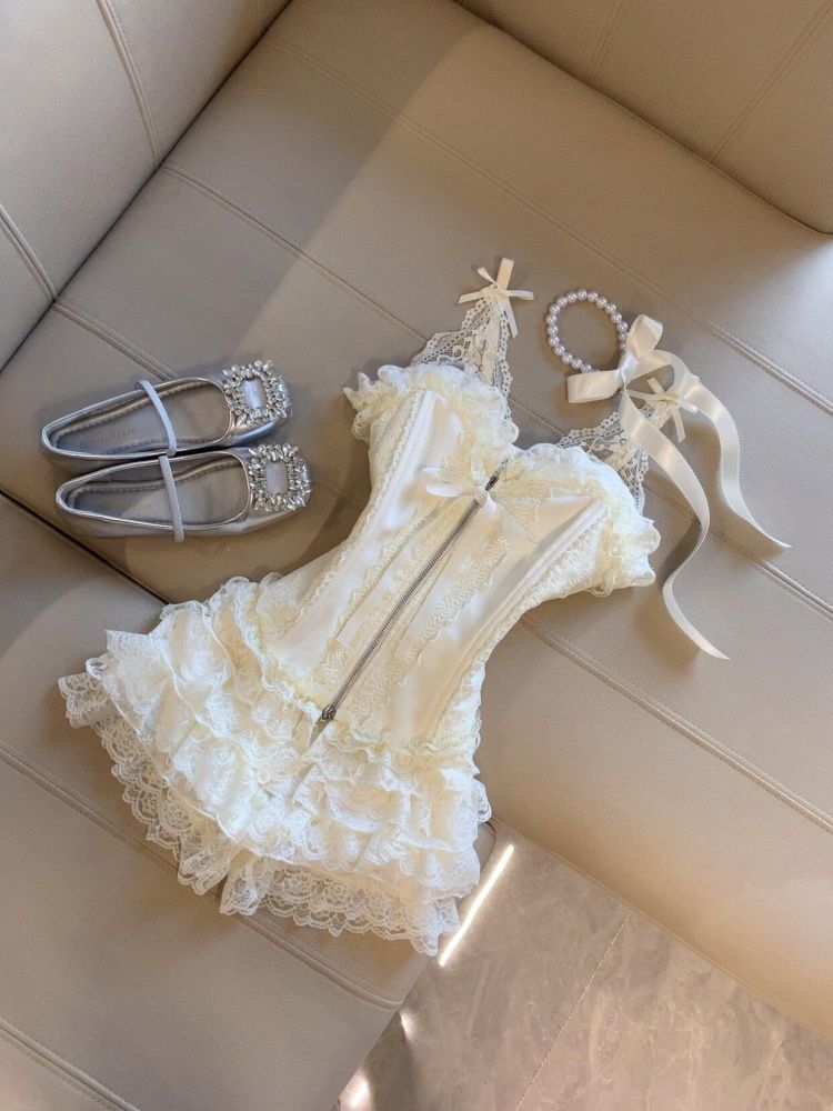 ชุดเซ็ตกระโปรงมินิทรงเค้กเอวสู - V Neck Cami Top บทวิจารณ์และราคา
