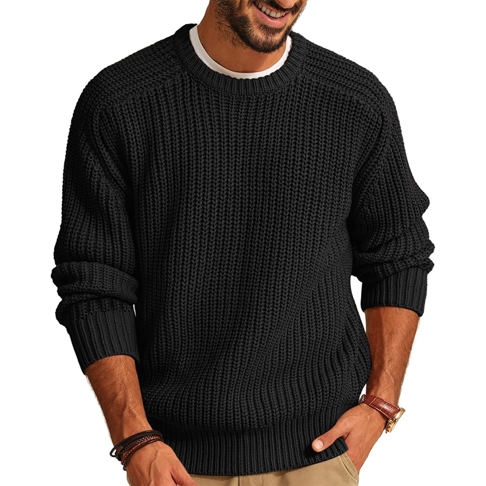 เสื้อสเวตเตอร์ถักสำหรับผู้ชาย  - Ribbed Knit Sweater บทวิจารณ์และราคา