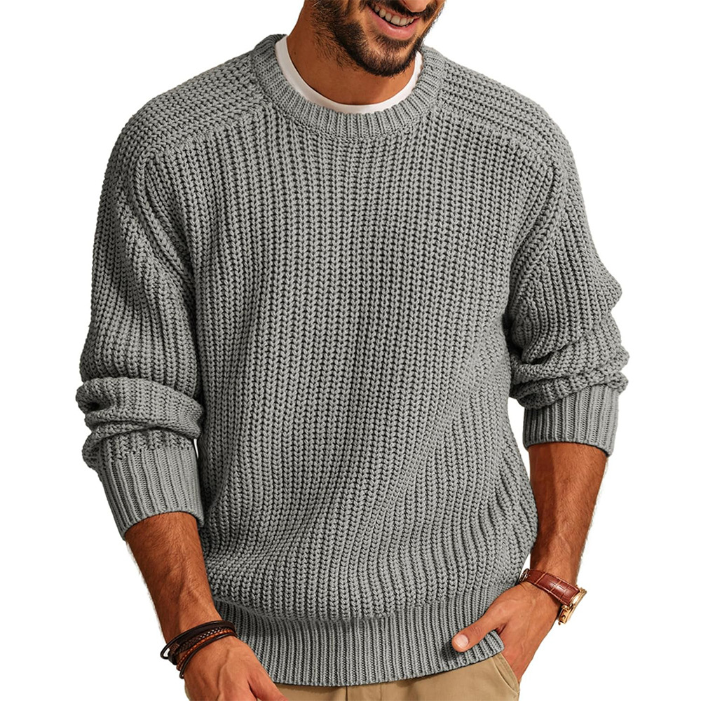 เสื้อสเวตเตอร์ถักสำหรับผู้ชาย  - Ribbed Knit Sweater บทวิจารณ์และราคา