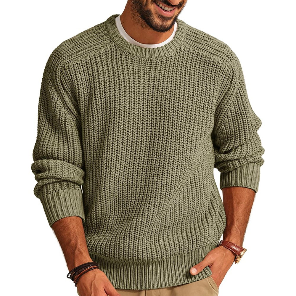 เสื้อสเวตเตอร์ถักสำหรับผู้ชาย  - Ribbed Knit Sweater บทวิจารณ์และราคา