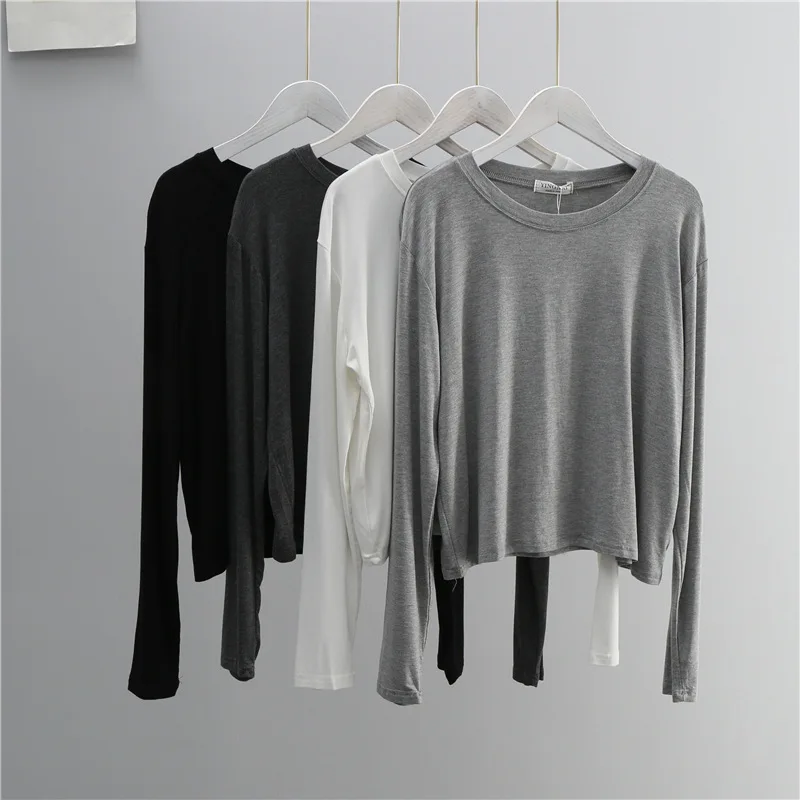 เสื้อยืดแขนยาวคอโอ ผ้าผสมคอตตอ - Women'S Fashion Jersey บทวิจารณ์และราคา