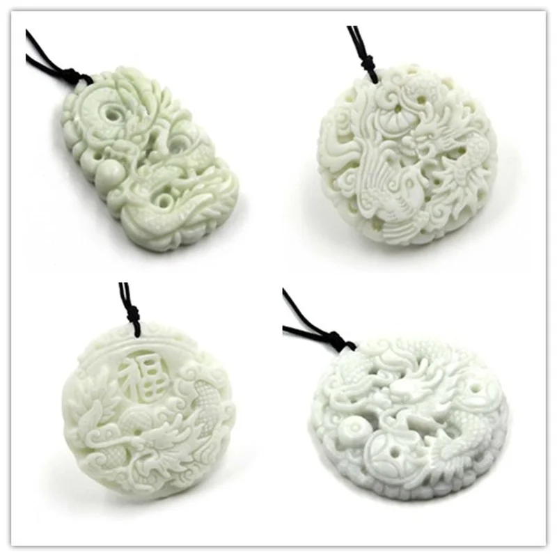 หยกสีขาวธรรมชาติ Dragon Phoeni - Women Fashion Jewellery บทวิจารณ์และราคา