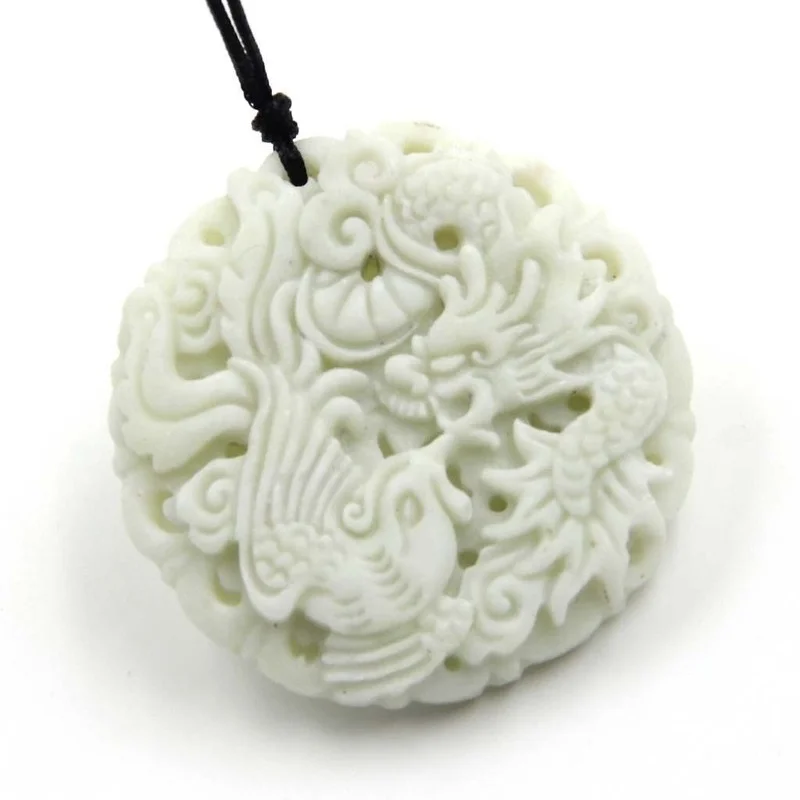 หยกสีขาวธรรมชาติ Dragon Phoeni - Women Fashion Jewellery บทวิจารณ์และราคา