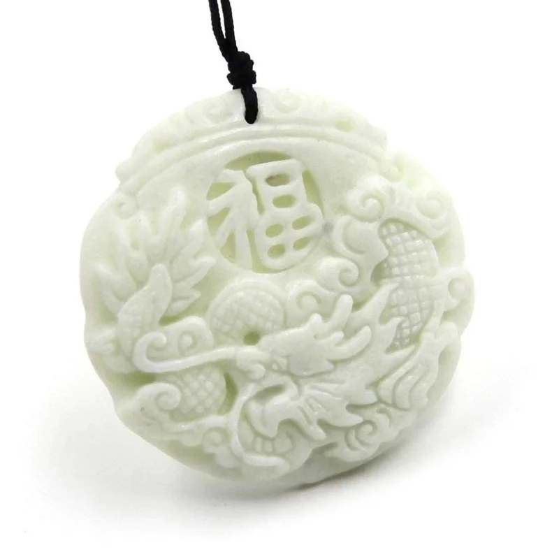 หยกสีขาวธรรมชาติ Dragon Phoeni - Women Fashion Jewellery บทวิจารณ์และราคา
