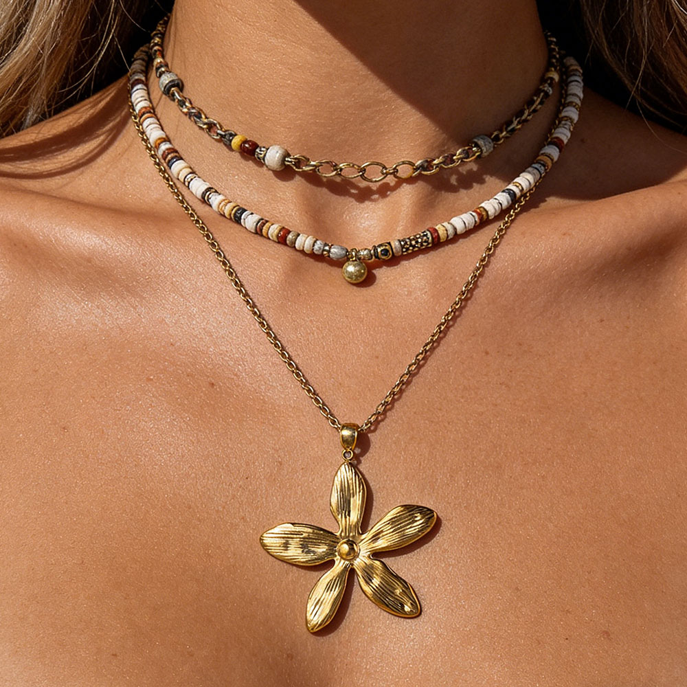 จี้รูปใบไม้ดอกไม้ขนาดใหญ่ทำจาก - Women Fashion Jewellery บทวิจารณ์และราคา