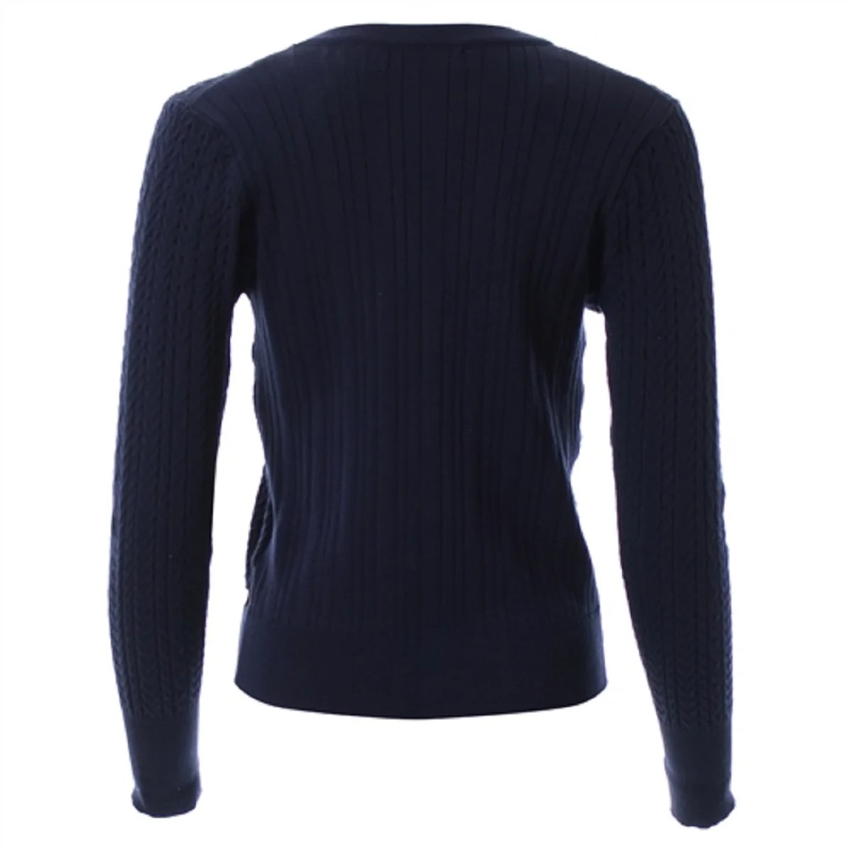 PLUS ขนาดผู้หญิงปุ่มลงแขนยาว V - Ribbed Knit Sweater บทวิจารณ์และราคา