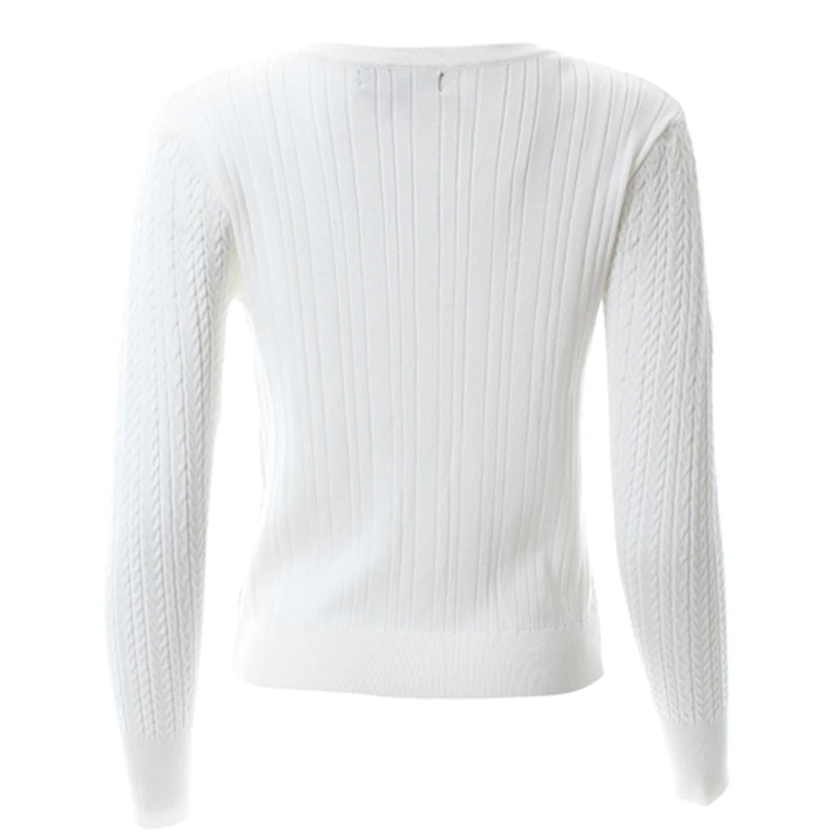 PLUS ขนาดผู้หญิงปุ่มลงแขนยาว V - Ribbed Knit Sweater บทวิจารณ์และราคา