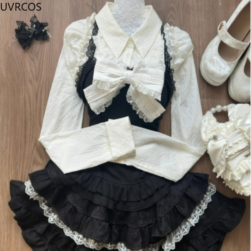 Y2kความงามLolitaสไตล์ 3 ชิ้นชุ - Women'S Y2K Fashion Aesthetic บทวิจารณ์และราคา