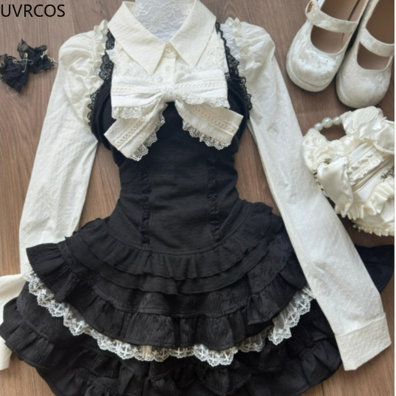Y2kความงามLolitaสไตล์ 3 ชิ้นชุ - Women'S Y2K Fashion Aesthetic บทวิจารณ์และราคา