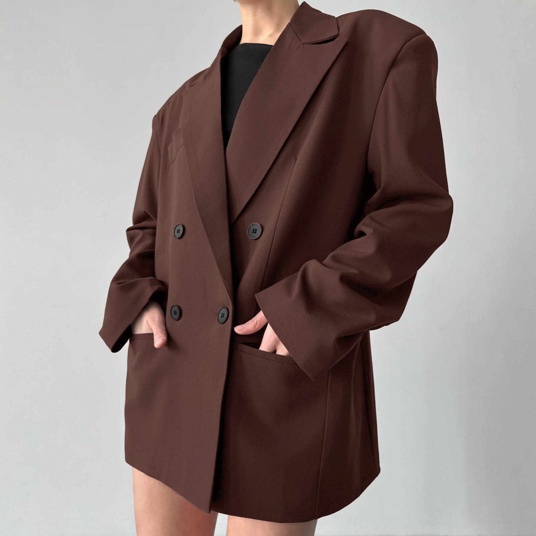 เสื้อโค้ทแฟชั่นฤดูใบไม้ผลิ-ฤดู - Blazer Women Oversized บทวิจารณ์และราคา