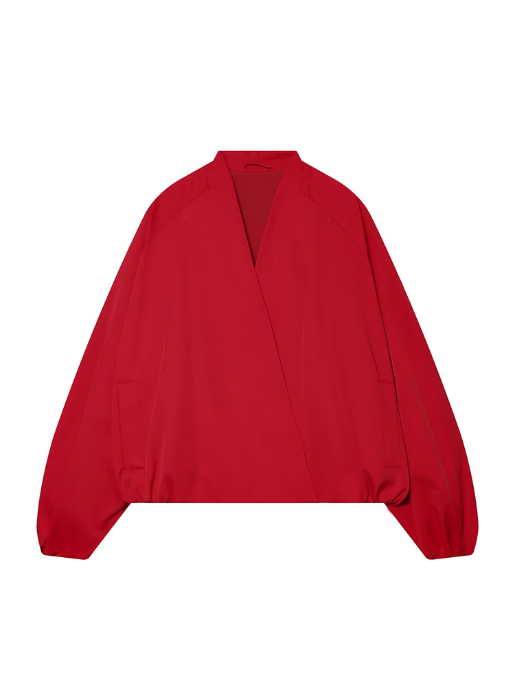 เสื้อแจ็คเก็ตบอมเบอร์สีแดงแฟชั - Women'S Fashion Bomber Jacket บทวิจารณ์และราคา