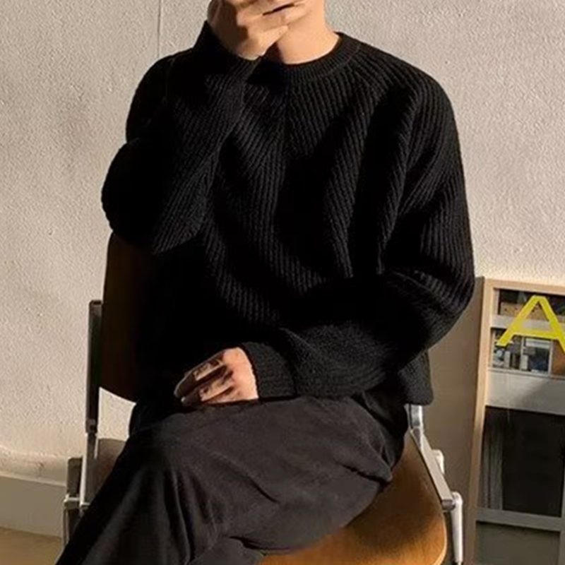 Streetwear แฟชั่นบุรุษถักเสื้อ - Ribbed Knit Sweater บทวิจารณ์และราคา