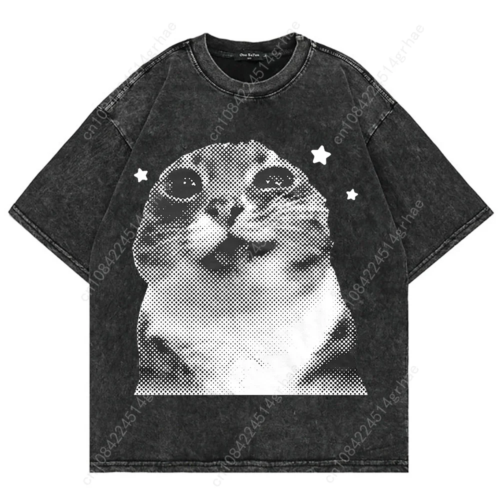 เสื้อยืดลายแมวตลกสไตล์วินเทจ Y - Women'S Y2K Fashion Aesthetic บทวิจารณ์และราคา