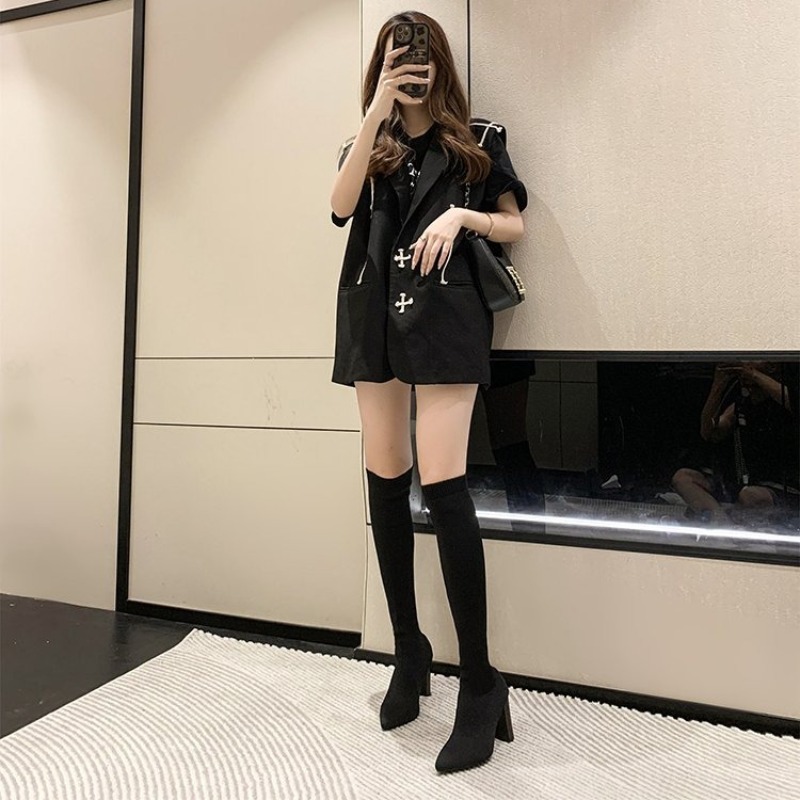 รองเท้าบูทผู้หญิงแบบสวมเหนือเข - Women'S Fashion Socks บทวิจารณ์และราคา