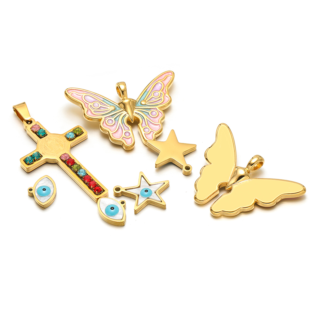 5 ชิ้น/ล็อตสแตนเลสเคลือบดาวผีเ - Women Fashion Jewellery บทวิจารณ์และราคา