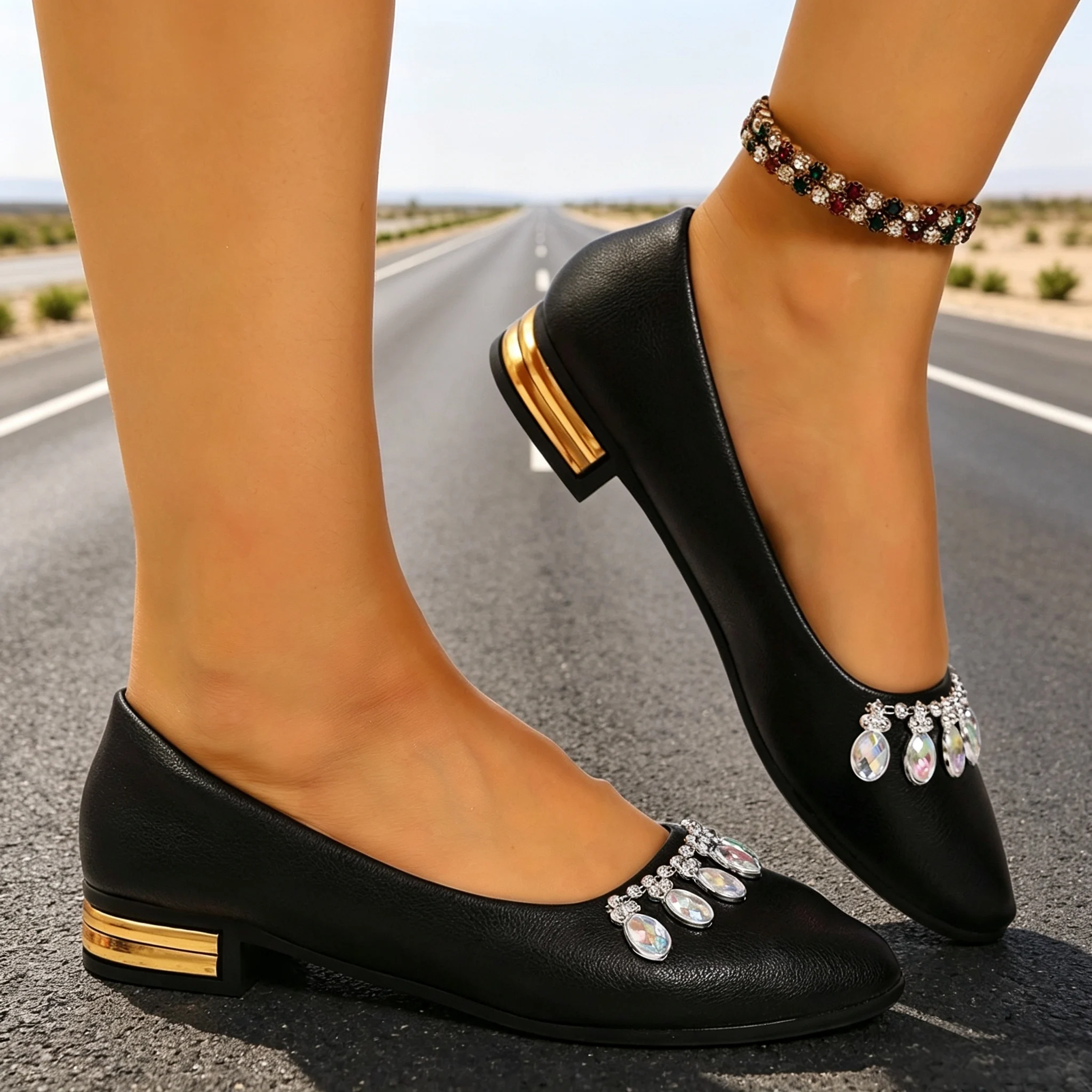 รองเท้าส้นแบนสำหรับผู้หญิง หัว - Women Fashion Store บทวิจารณ์และราคา