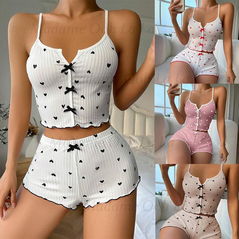 ชุดนอนพิมพ์ลายหัวใจเซ็กซี่สำหร - V Neck Cami Top บทวิจารณ์และราคา