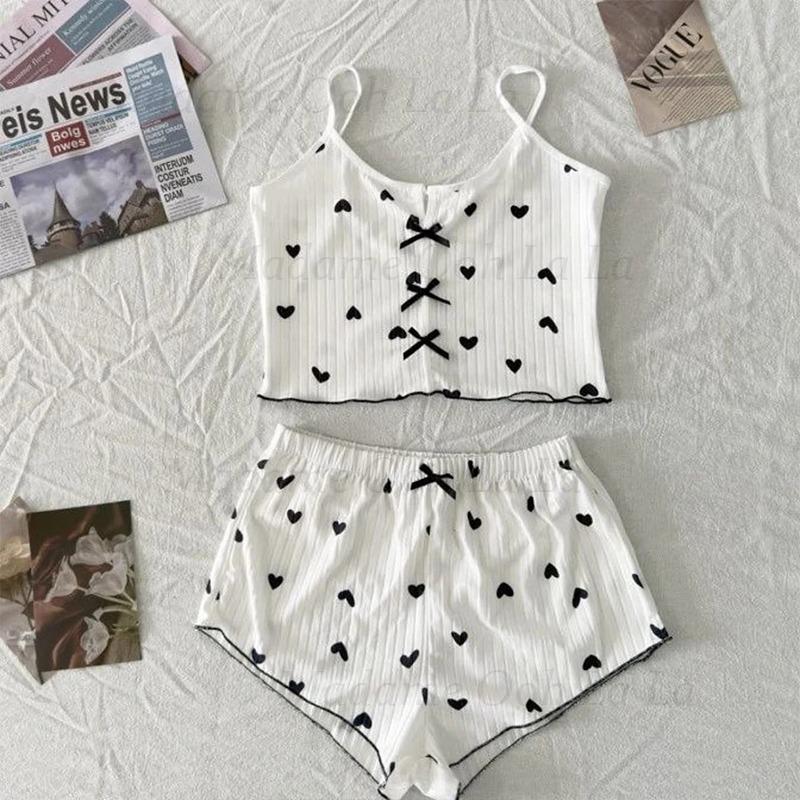 ชุดนอนพิมพ์ลายหัวใจเซ็กซี่สำหร - V Neck Cami Top บทวิจารณ์และราคา
