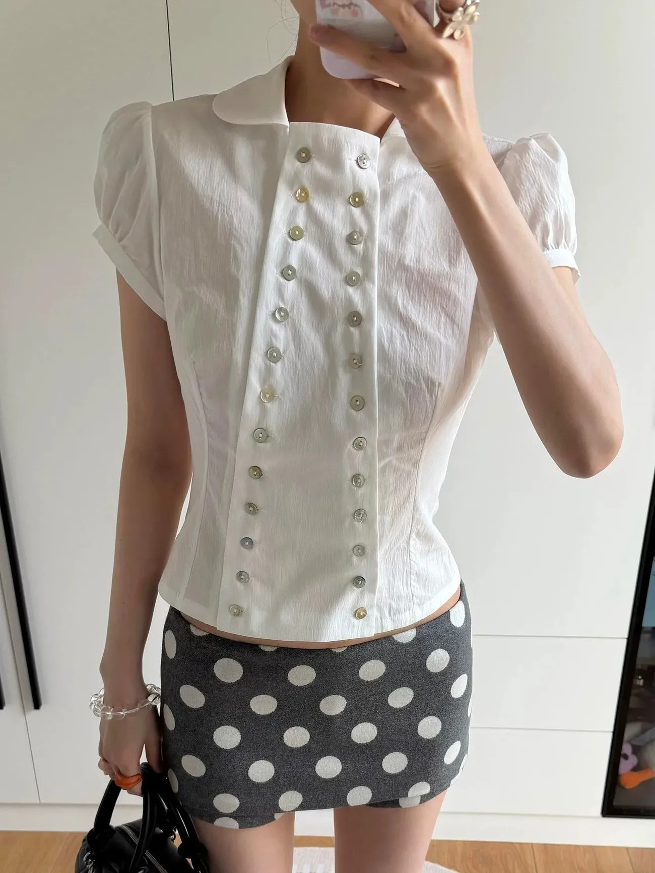 เสื้อเบลาส์คอปีเตอร์แพนสไตล์ Y - Women'S Y2K Fashion Aesthetic บทวิจารณ์และราคา