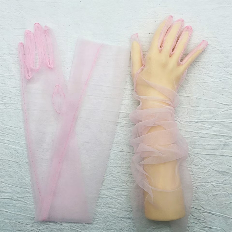 ถุงมือยาวผ้าโปร่งสีทึบสำหรับผู - Women Fashion Photoshoot บทวิจารณ์และราคา