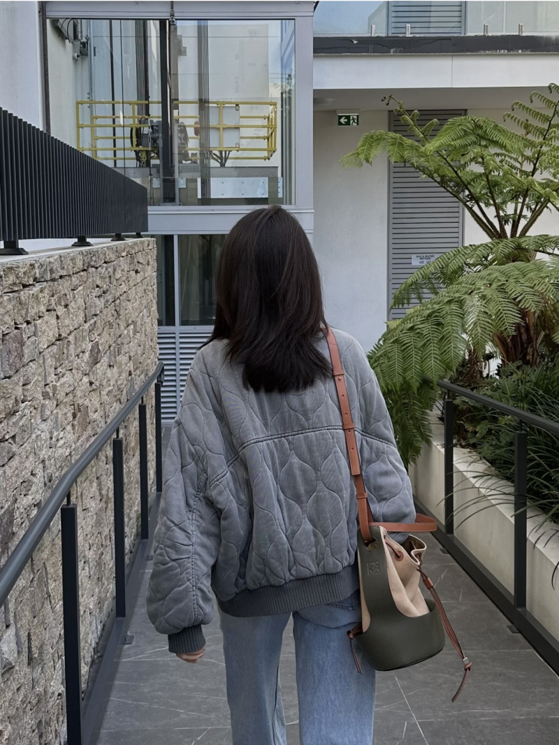 เสื้อแจ็คเก็ตบอมเบอร์ทรงหลวมบุ - Women'S Fashion Bomber Jacket บทวิจารณ์และราคา