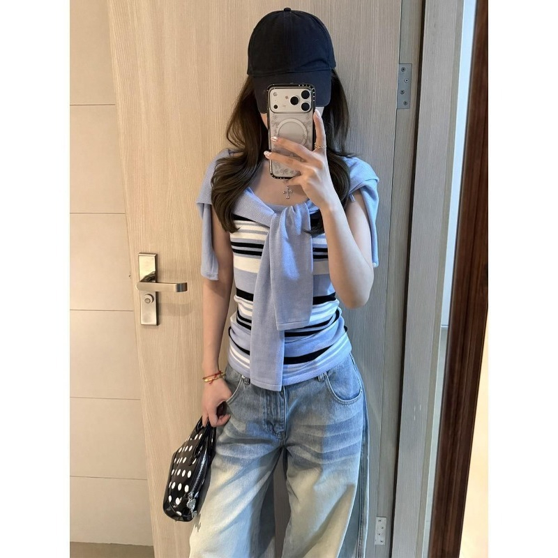 ชุดถักนิตสีน้ำเงินสำหรับผู้หญิ - Women'S Y2K Fashion Aesthetic บทวิจารณ์และราคา