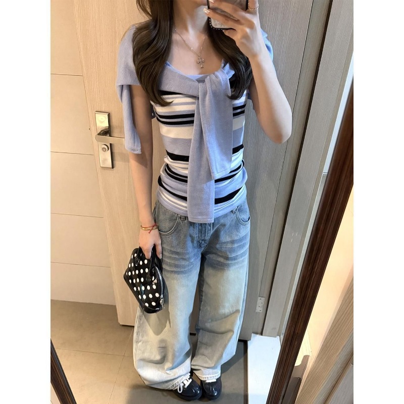ชุดถักนิตสีน้ำเงินสำหรับผู้หญิ - Women'S Y2K Fashion Aesthetic บทวิจารณ์และราคา