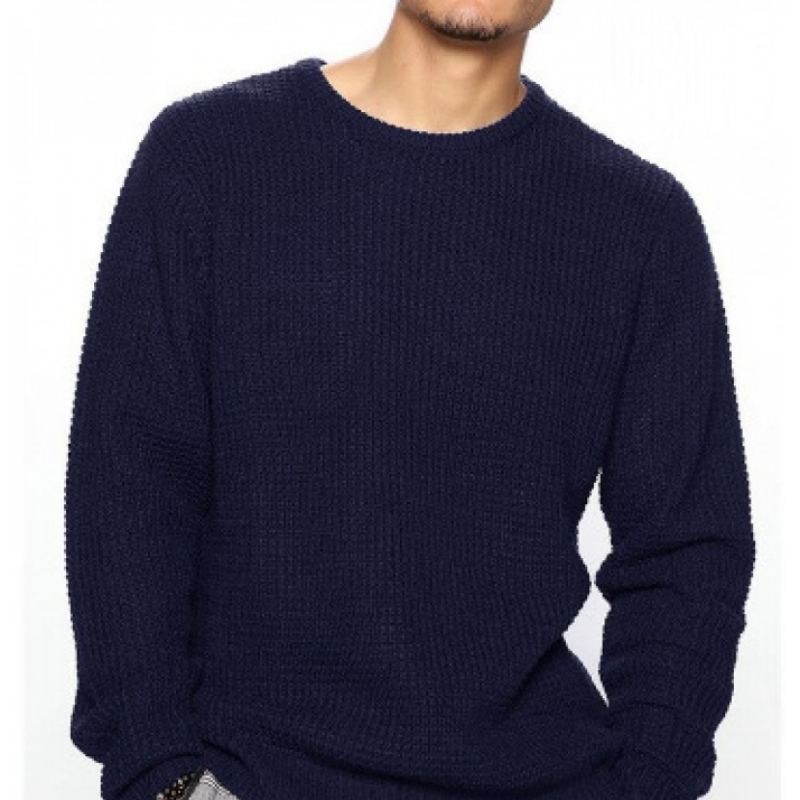เสื้อสเวตเตอร์ถักสำหรับผู้ชาย  - Ribbed Knit Sweater บทวิจารณ์และราคา