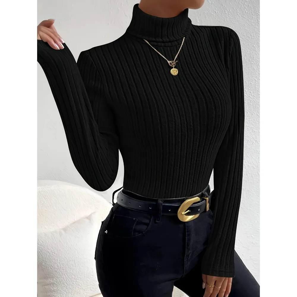 Plus ขนาด 1XL-5XL ผู้หญิง Slim - Ribbed Knit Sweater บทวิจารณ์และราคา