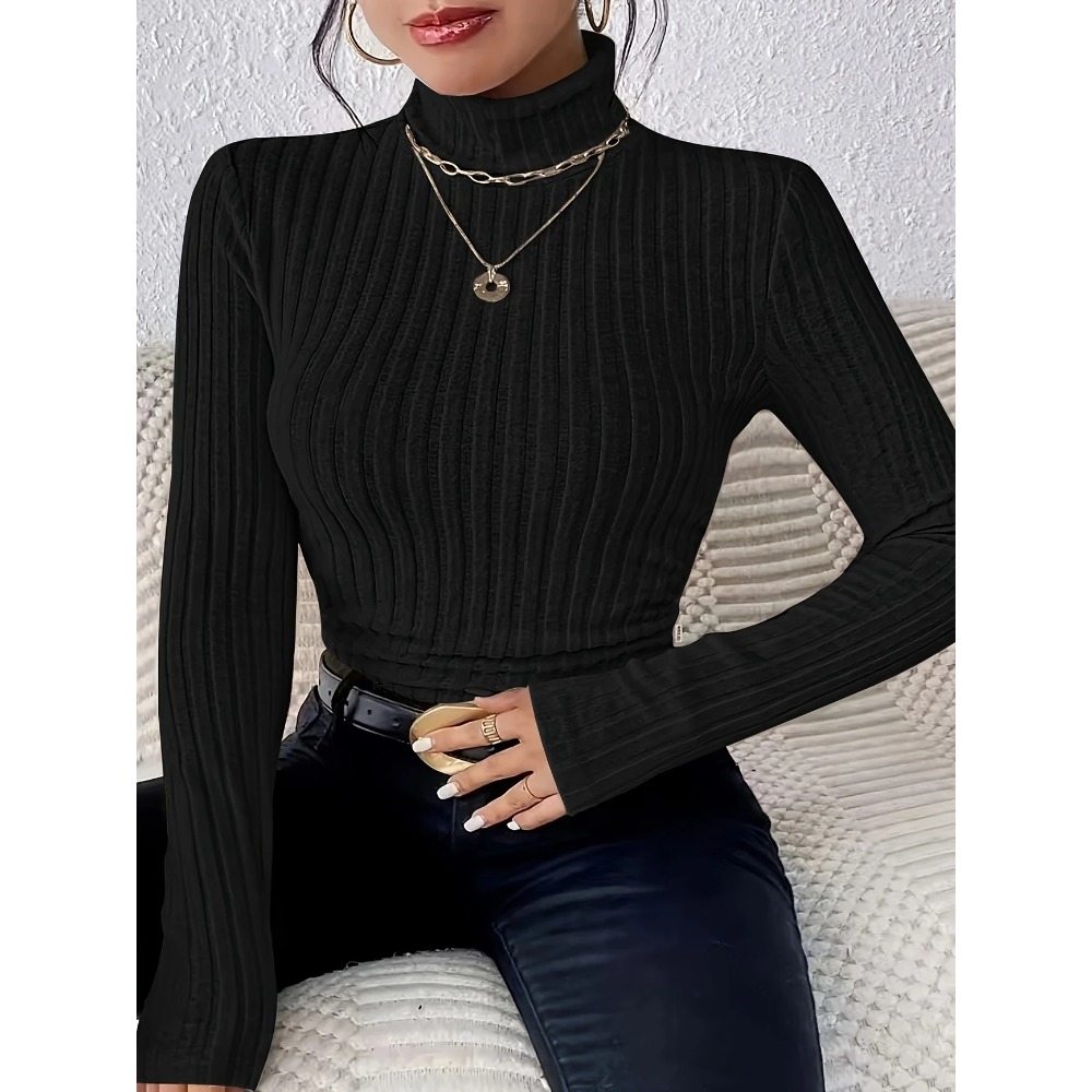 Plus ขนาด 1XL-5XL ผู้หญิง Slim - Ribbed Knit Sweater บทวิจารณ์และราคา