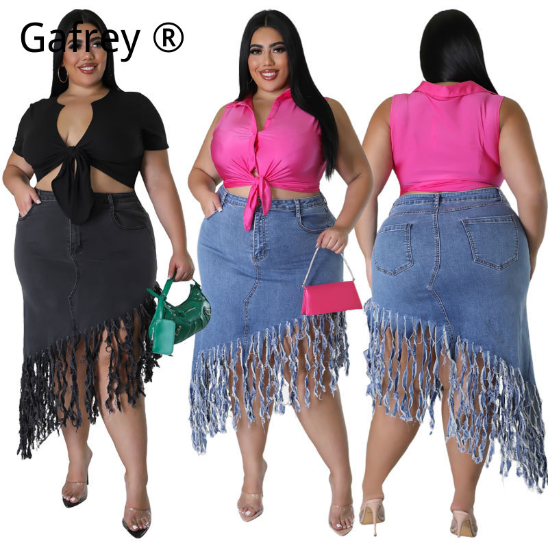 กระโปรงยีนส์ผู้หญิงไซส์ใหญ่ 1X - Women Fashion Jeans บทวิจารณ์และราคา