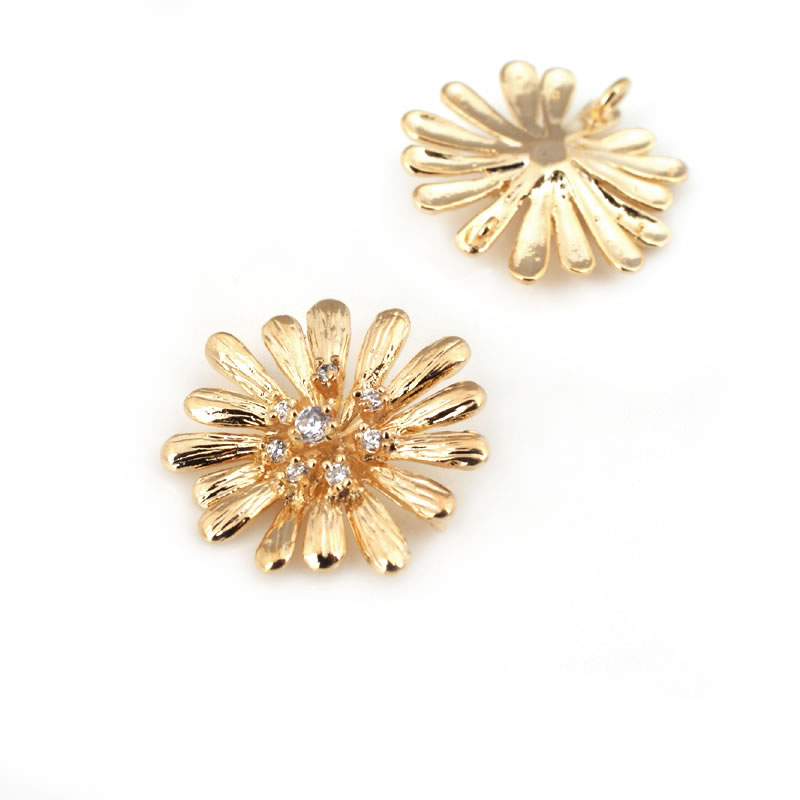 จี้รูปดอกทานตะวันสีทอง 18K ทำจ - Women Fashion Jewellery บทวิจารณ์และราคา
