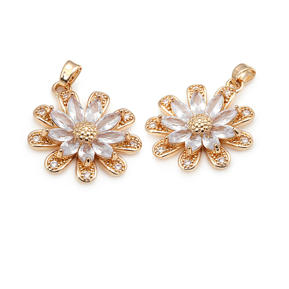 จี้รูปดอกทานตะวันสีทอง 18K ทำจ - Women Fashion Jewellery บทวิจารณ์และราคา