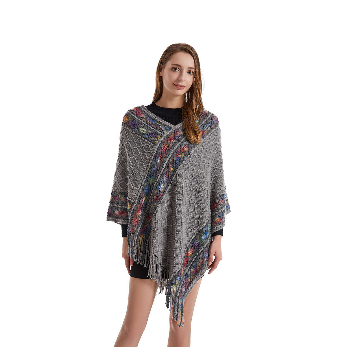 ผู้หญิงฤดูใบไม้ผลิฤดูใบไม้ร่วง - Women'S Fashion Poncho บทวิจารณ์และราคา