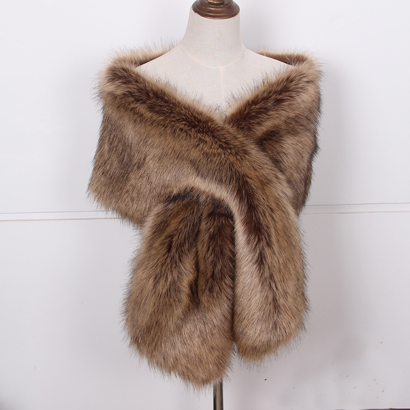 Faux Fox ขนสัตว์ผู้หญิง Wraps  - Women'S Fashion Poncho บทวิจารณ์และราคา