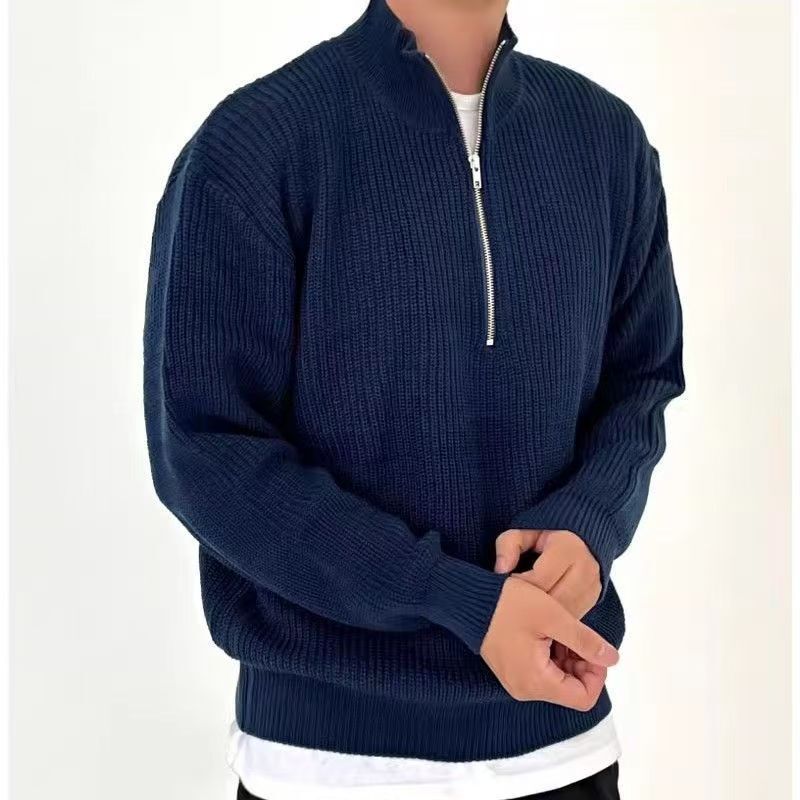 เสื้อแจ็คเก็ตถักนิตติ้งผู้ชายส - Ribbed Knit Sweater บทวิจารณ์และราคา
