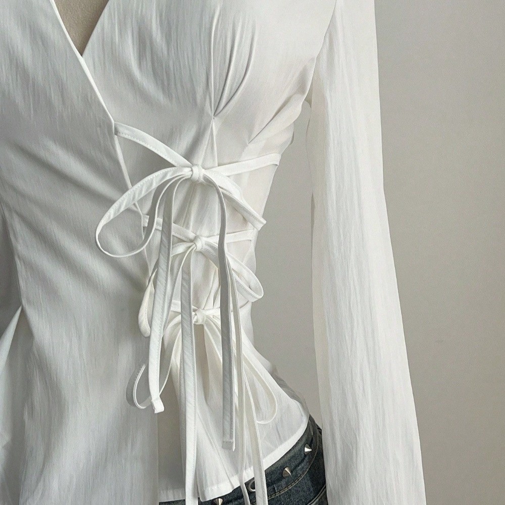 เสื้อเชิ้ตแฟชั่นแขนยาวทรงเข้าร - Women'S Y2K Fashion Aesthetic บทวิจารณ์และราคา